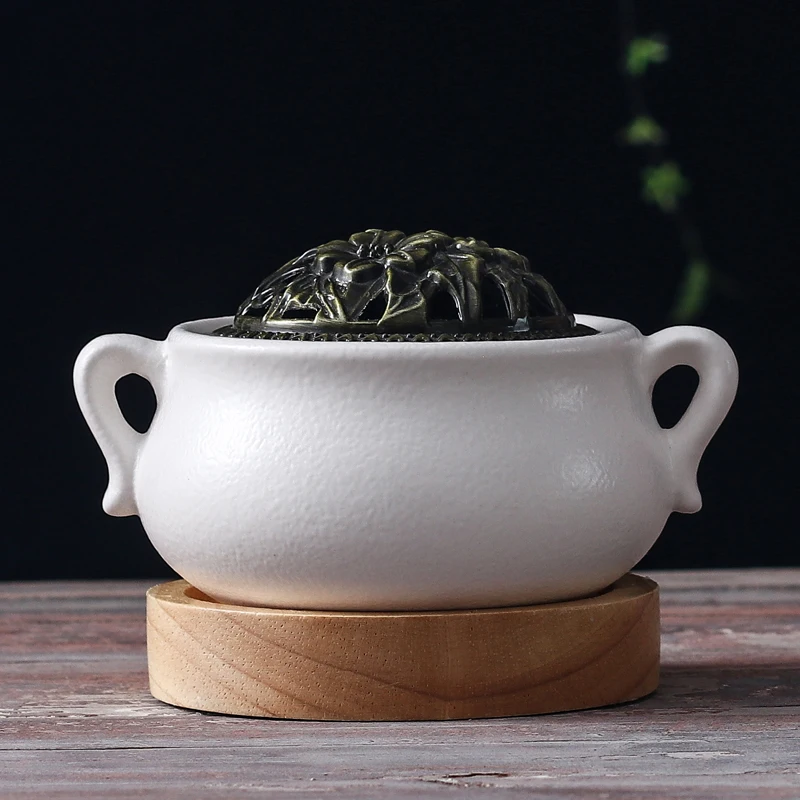 Электрическая мини курильница керамическая желтая портативная фотокурильница