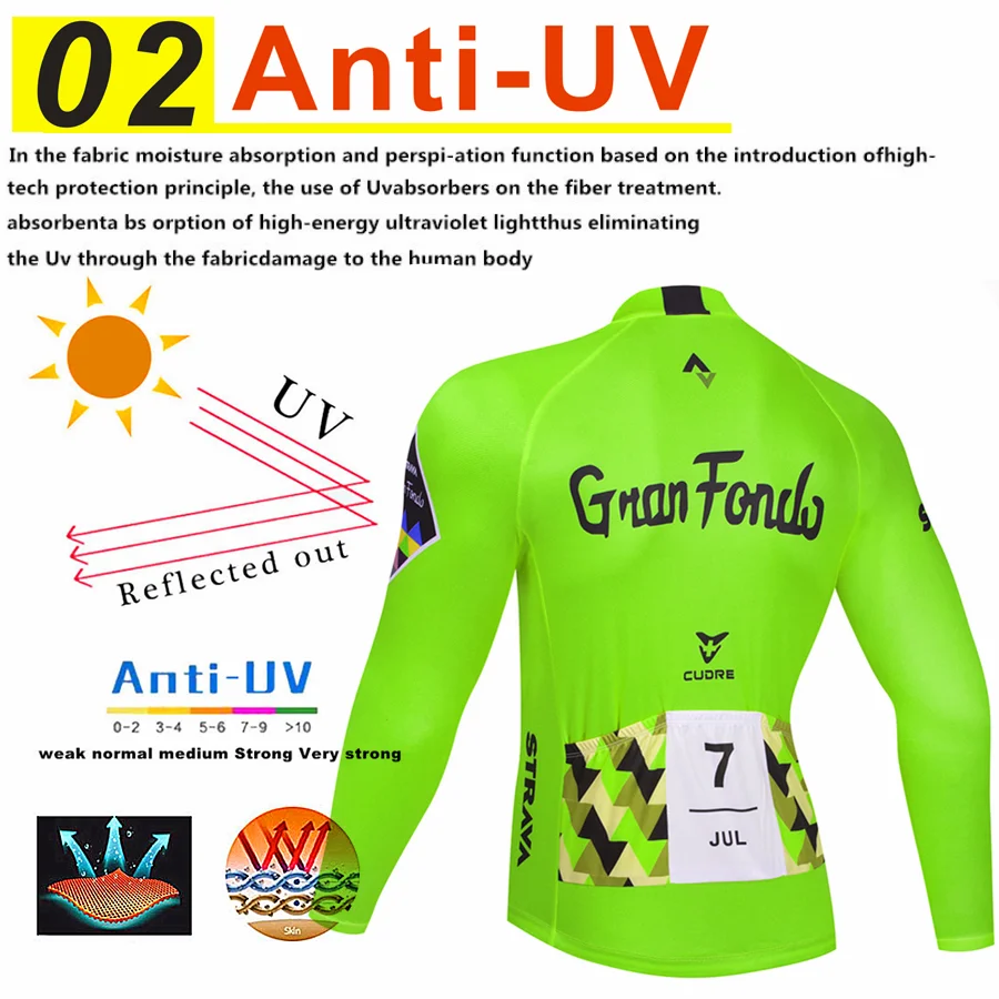 

STRAVA 2020 team cycling wear winter warm fleece men's cycling jersey mountain bike cycling sportswear