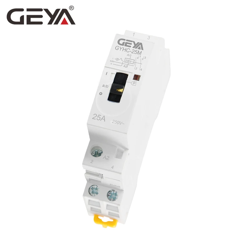 GEYA ручной тип модульный контактор 2P 16A 20A 25A 2NO или 2NC 220V ручное управление бытовой контактор на din-рейке