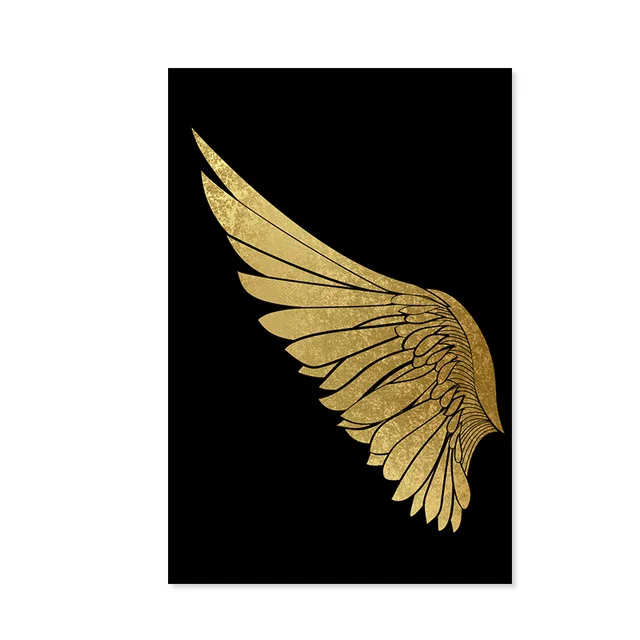 

Nordic Style Modern Golden Wings Poster Wall Art Canvas Painting Print Picture Decoration Gallery Living Room