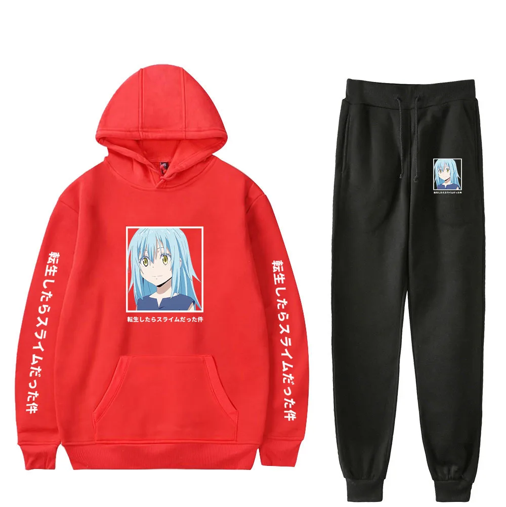 

Anime That Time I Got Reincarnated As A Slime Men's Sportswear Sets Casual Tracksuit Two Piece Set Top and Pants Sweat Suit Male