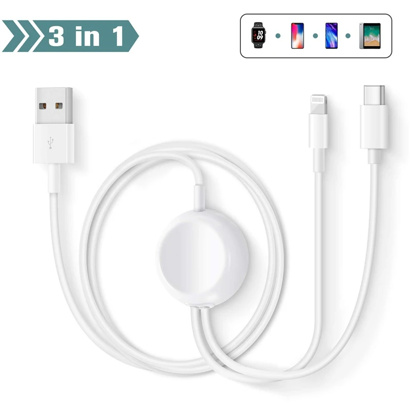 3 в 1 Беспроводное зарядное устройство для Apple Watch Series 2 4 USB Магнитный зарядный