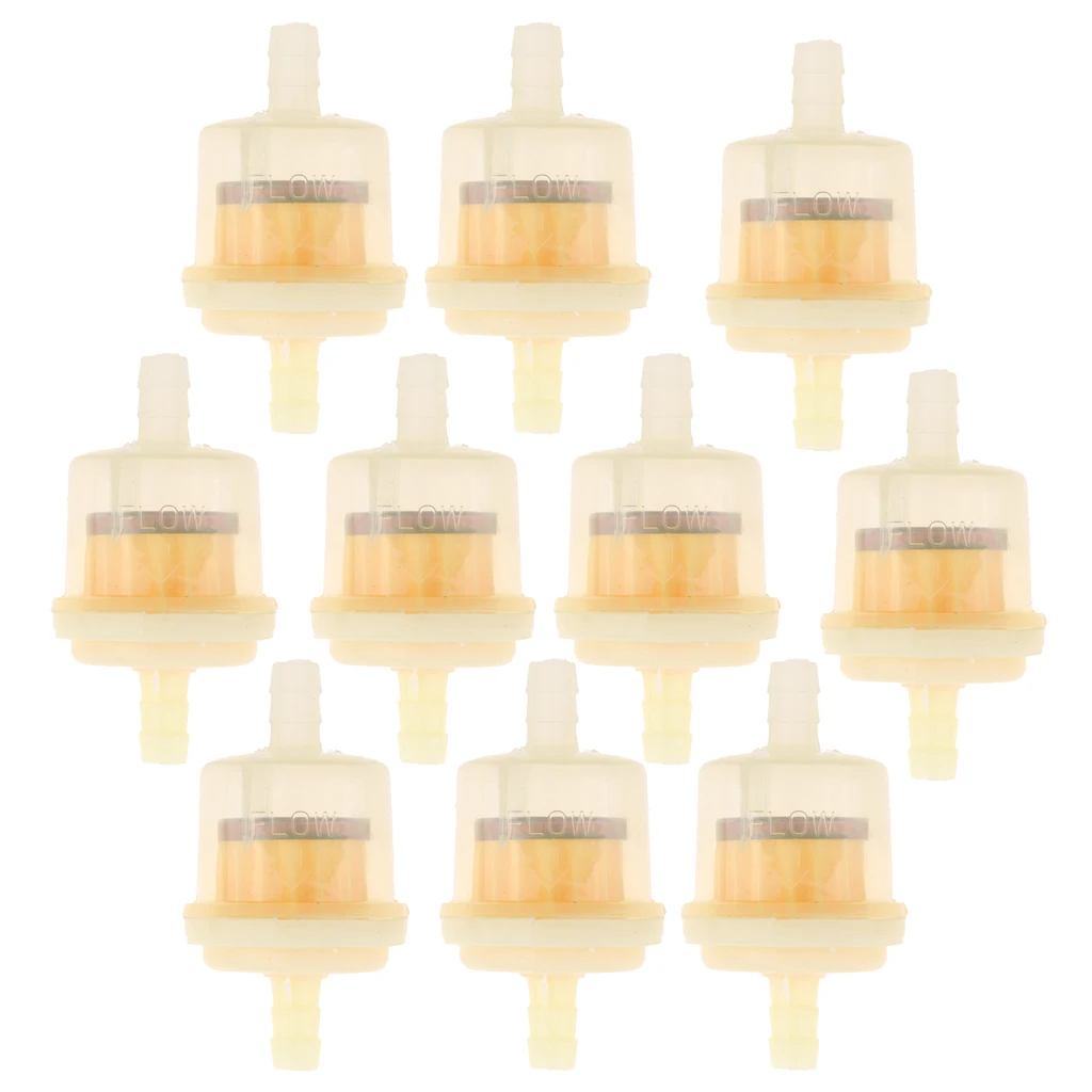 

10 Pcs Plastic Small Engine Petrol Inline Fuel Filter for 5/16'' Fuel Line