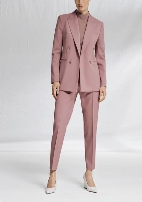 2021 Pink Ladies Suit Blazer Spring Summer Women Suits Office Wear Female Work Wear Office Suit Two Pieces Suits(Jacket+Pants)