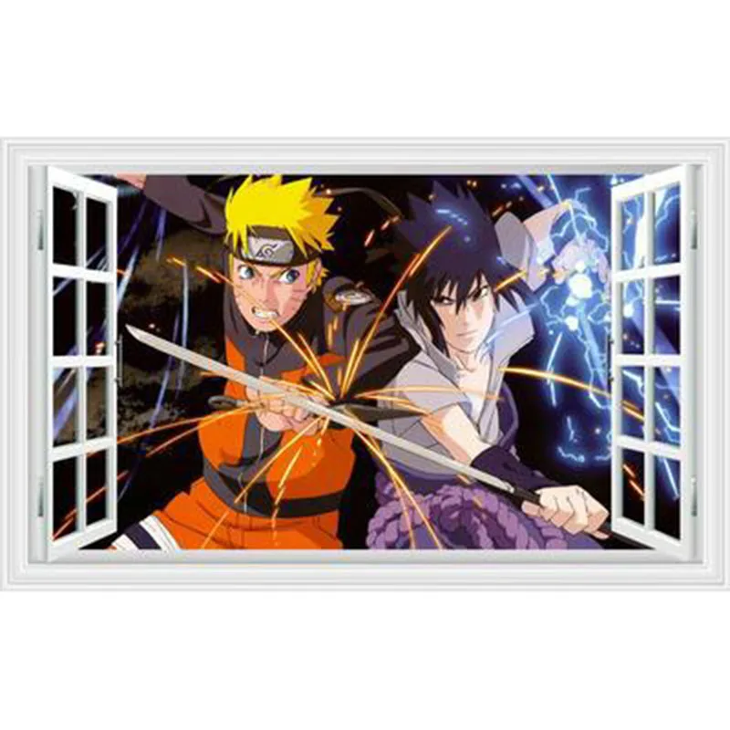 Аниме наклейка 90*60 см 3D обои с визуальным эффектом удзумаки итач Hatake Kakashi Obito Sasuke