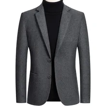 Blazer informal forrado para hombre, traje ajustado de alta calidad, esmoquin de celosía, moda de Color sólido, novedad (2)