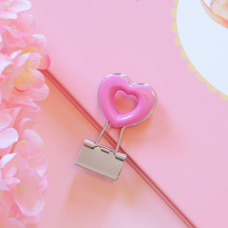 SIXONE 1 шт. Ins розовый цвет Любовь пятиконечная звезда Железный Зажим Файл данные