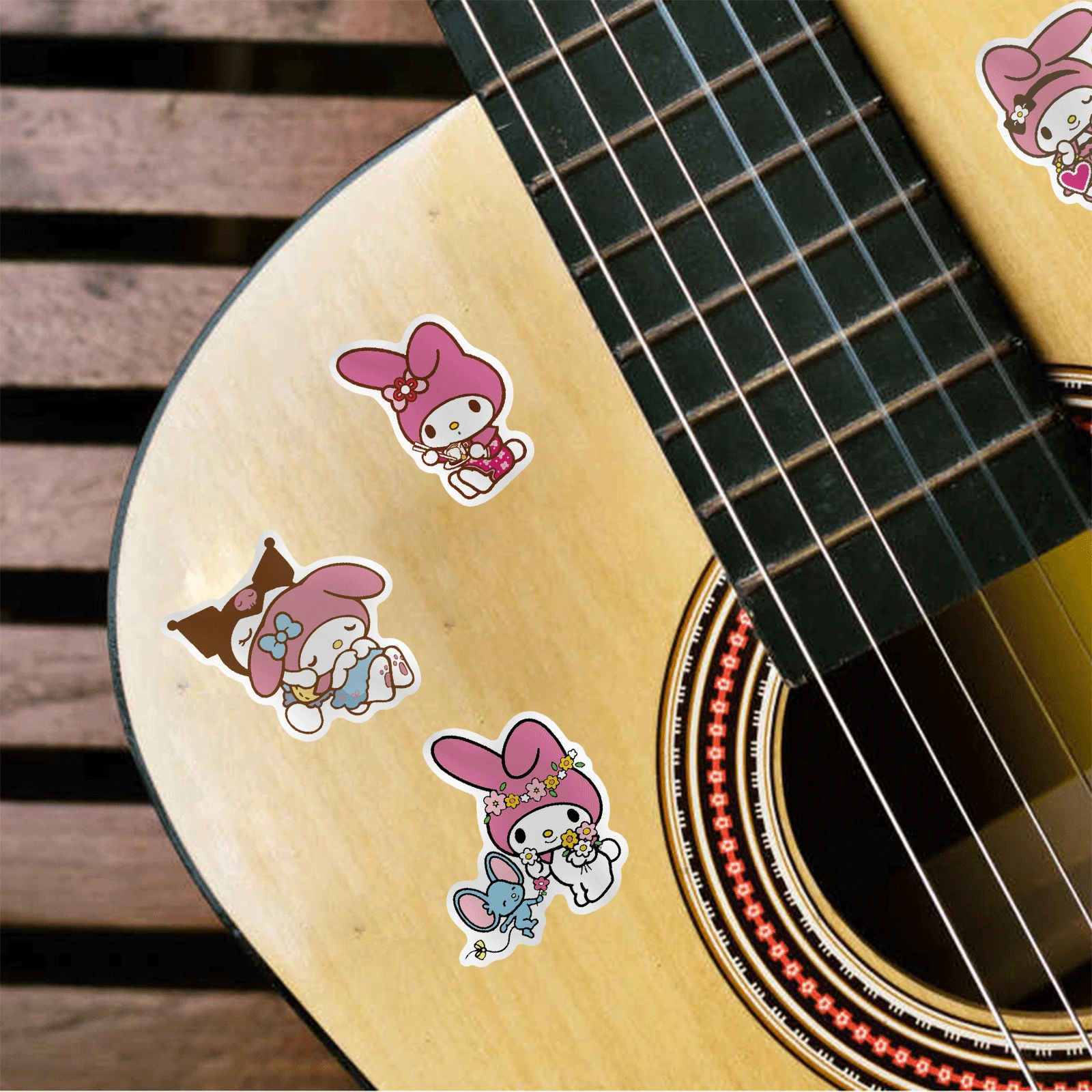 

50pcs Melody Sticker Cartoon Image Pink Cute Girl Sticker Suitcase Skateboard Guitar Ipad Waterproof Graffiti Decals Toys