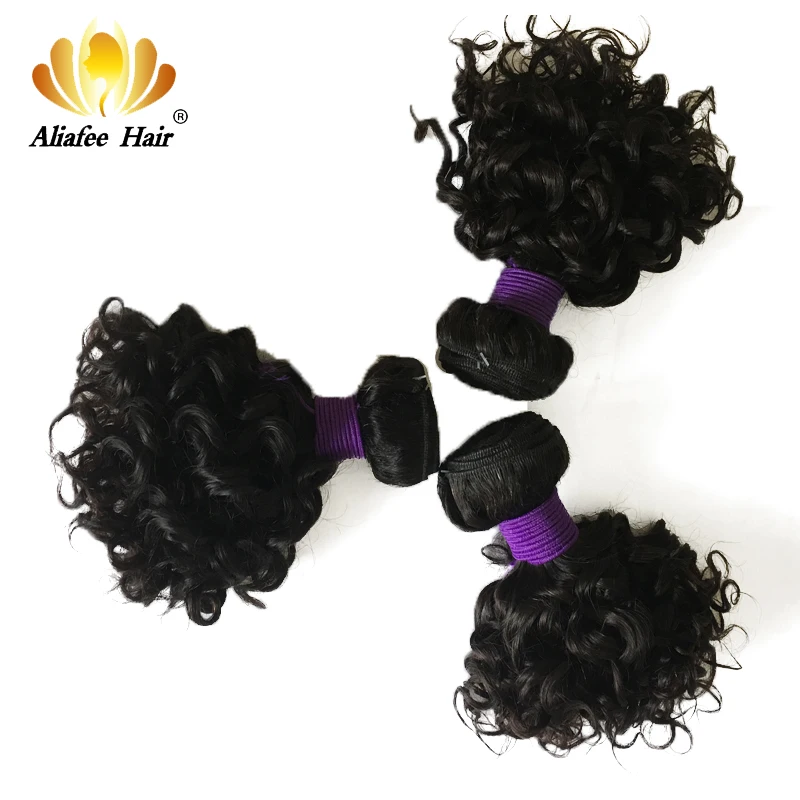 AliAfee волос бразильский надувной пучки вьющихся человеческие волосы плетение 8 10