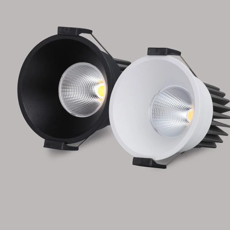 

Super brilhante pode ser escurecido led cob spotlight luz de teto AC85-265V 7w 10 15 alumínio recesso downlight redondo