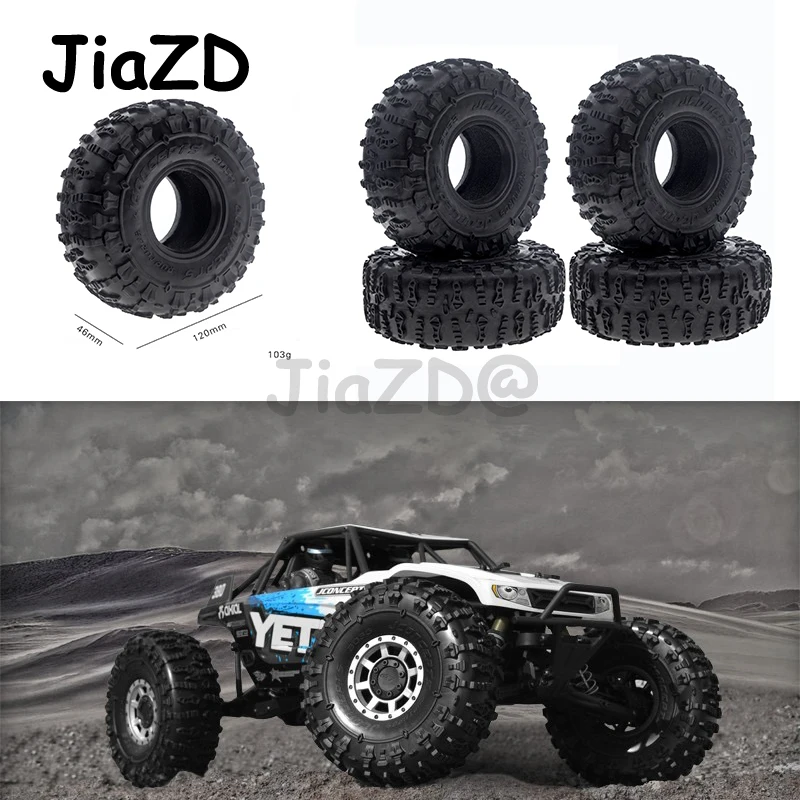 

4PCS 120MM 1.9" Rubber Rocks Tyres / Wheel Tires for 1:10 RC Rock Crawler Axial SCX10 90046 AXI03007 D90 D110 TF2 Traxxas TRX-4