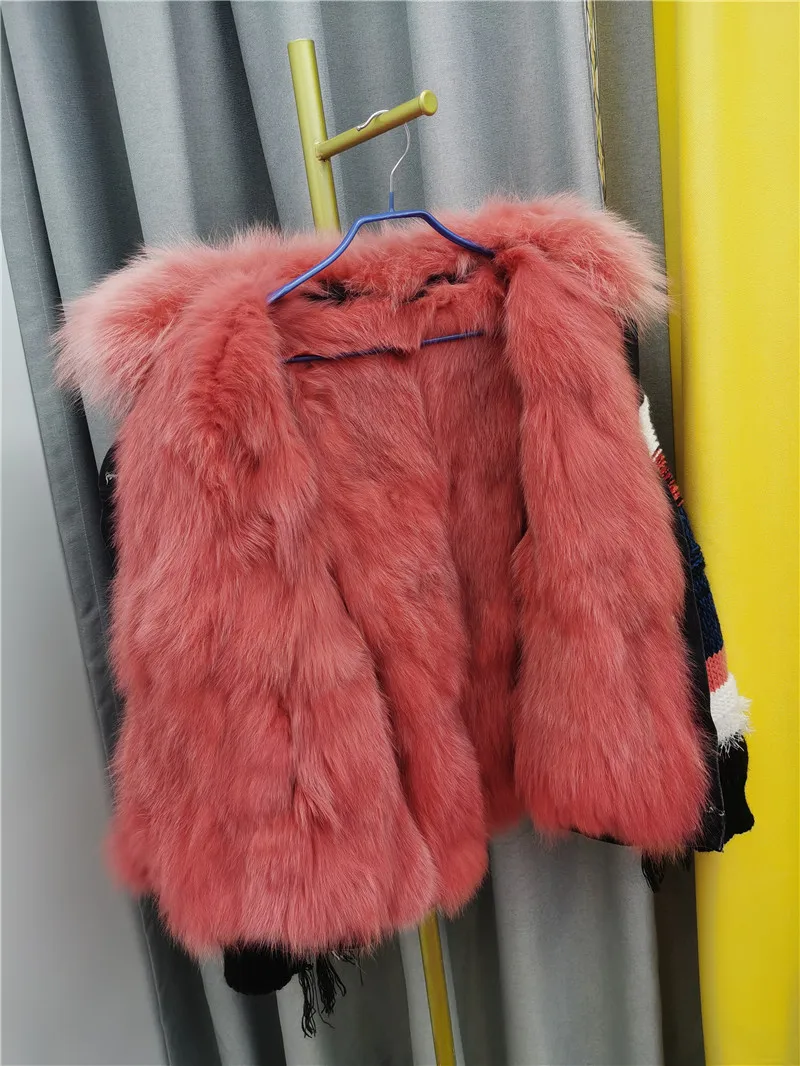 2022 Denim Parka Winter Jacket Women Real Fur Coat Thick Warm Natural Fox Fur Liner Outerwear