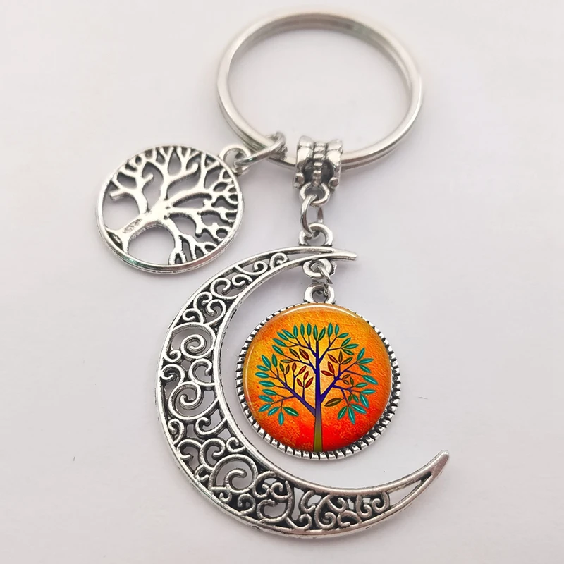 Брелок Древо жизни для ключей сделай сам стеклянная подвеска с изображением фото