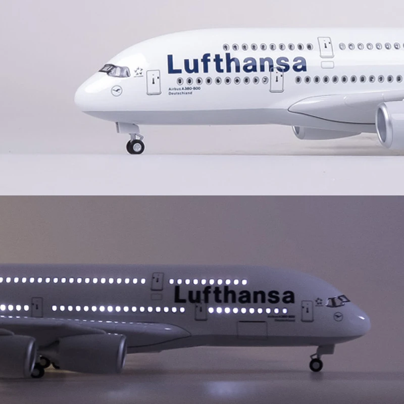 Модель самолета 1/160 модель Аэробус Lufthansa A380 45 5 см светильник легкое колесо литый