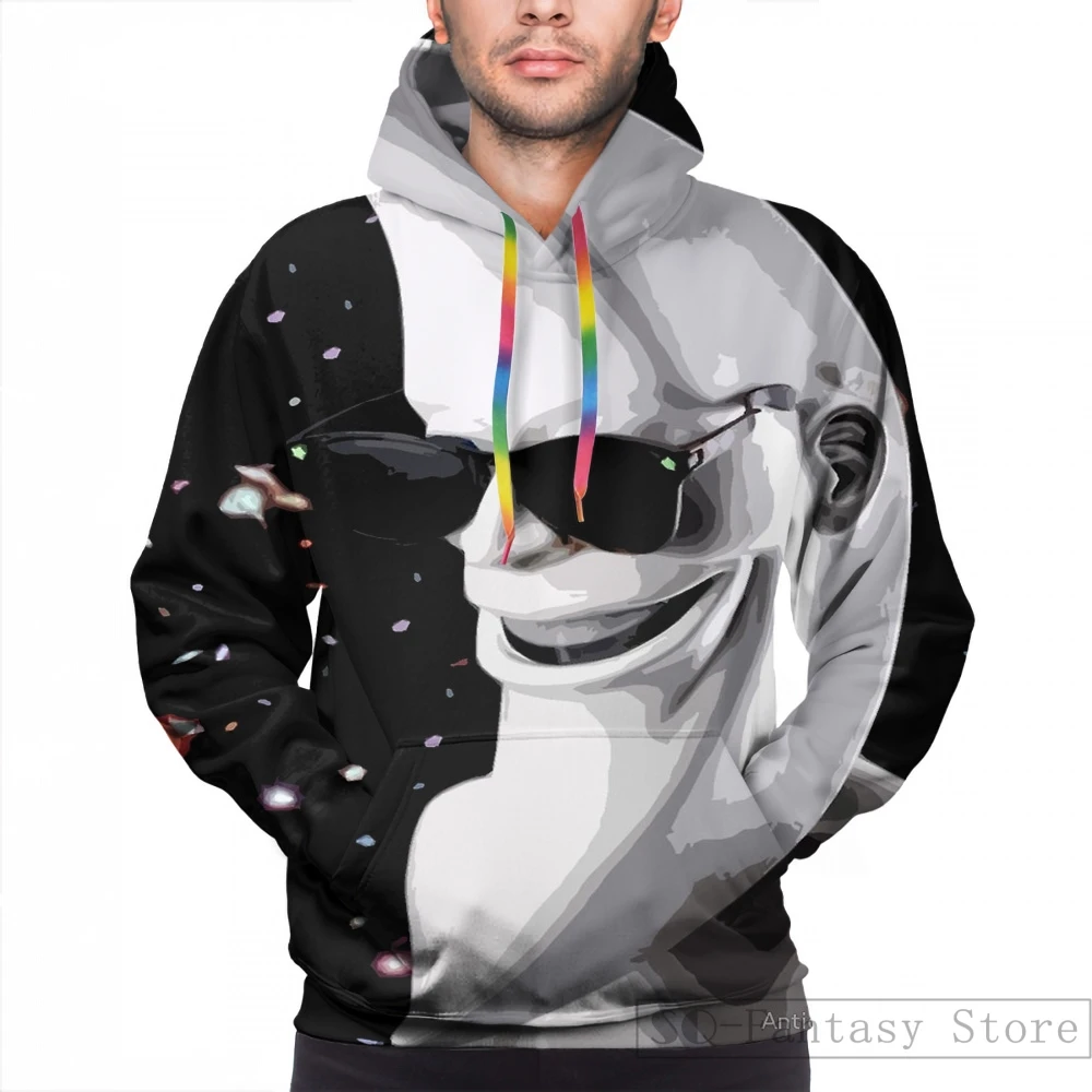 Женская Повседневная Толстовка с капюшоном и принтом лунного человека | Мужская