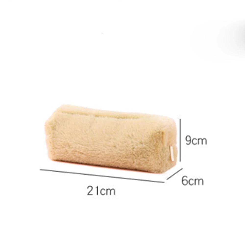 

Hot Selling Plush Octagonal Pencil Bag Stationery Pencilcase School Supplies Simple Pocket Plush Pencil Case