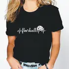 Модная летняя футболка с коротким рукавом, женская футболка с наполнителем, сердцебиением, смешная футболка на день рождения, женские топы в стиле Харадзюку, повседневная женская футболка