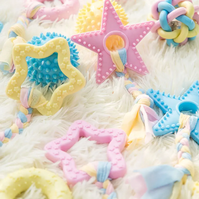 

Funny Dog Toys Chihuahua Soft TPR Pet Molar Tooth Cleaning Brushing Stick training Chew Toy For Small Dogs Bulldog Pet Supplies