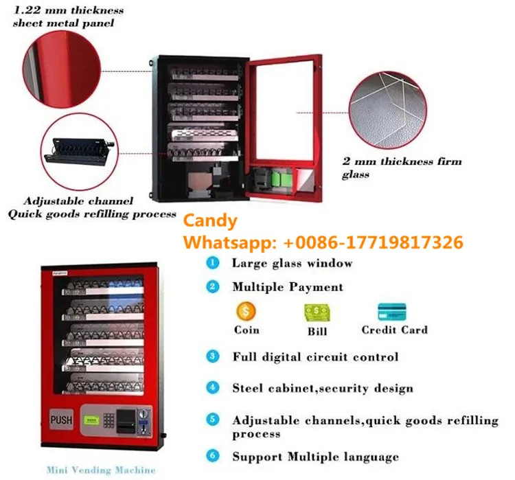 

Small Snack /candy Coffee Vending machine,condoms Candy Dispenser With Coin Acptor With Cheaper Pri