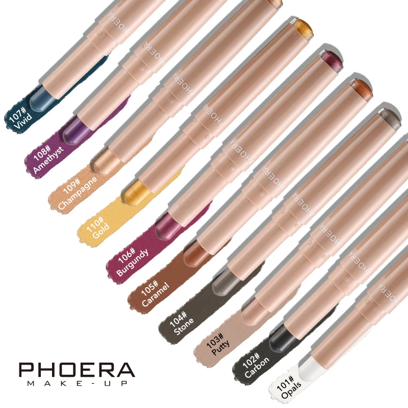 

Палочка для теней для век PHOERA, 10 цветов, карандаш для губ, стойкие кремовые тени, ручка, мерцающие матовые глаза, Косметика для макияжа для мужчин и девочек