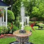 Садовый фонтан на солнечной батарее, питание от солнечной панели, с птицами, для ванной, для улицы, сада, внутреннего дворика, украшение для лужайки
