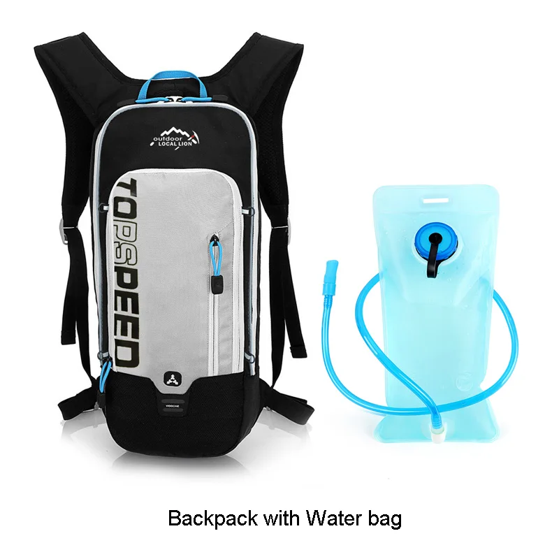 Gray with water bag Местный лев 5л водонепроницаемый велосипедный рюкзак для путешествий на открытом воздухе Горный рюкзак для пеших прогулок спортивный 2л Гидратация Сумка для альпинизма 5 цветов - Цвет: Gray with water bag