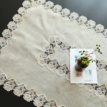 Европейская вышитая настольная дорожка стол с флагом покрытие для стола розовая