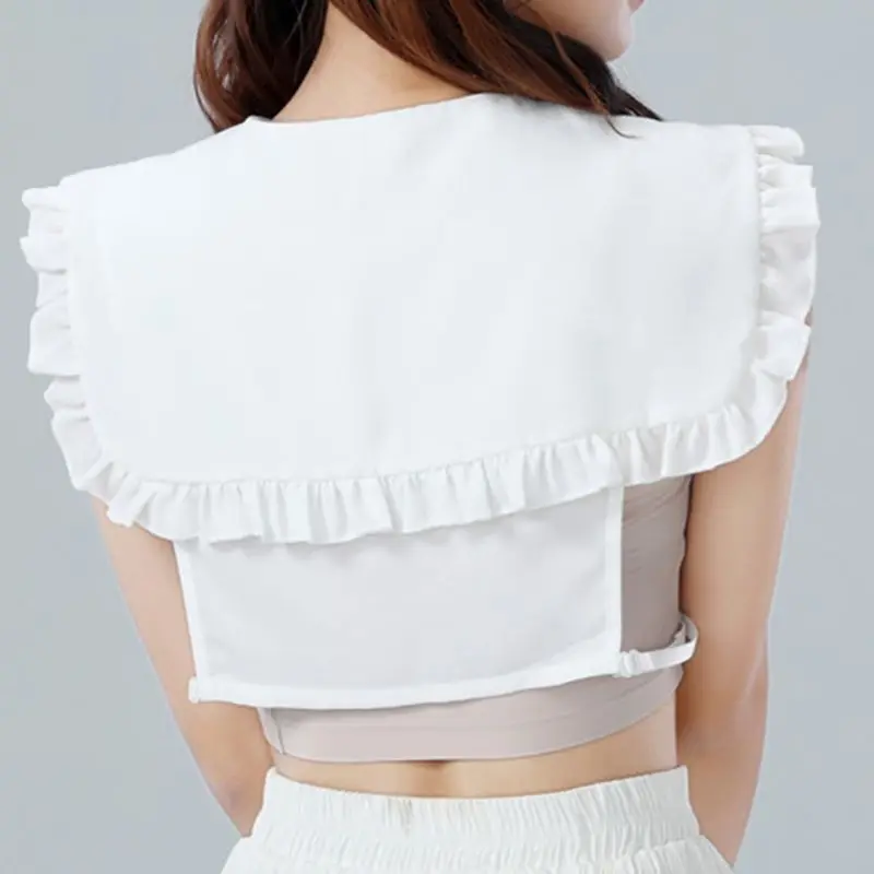 

2021 Women Girls Doll Detachable Fake Collar Ruffles Lapel Shawl Shoulder Wrap Shirt