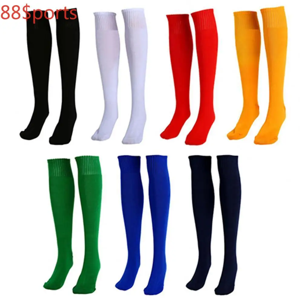 

1 Pair Sports Socks Men Women Solid Color Anti-slip Stocking Soccer Football Cycling Knee Socks Sports Basketball Socks