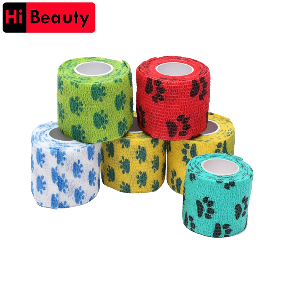 1 рулон 5*450 см самоклеящаяся Гибкая эластичная ручка для татуировки домашних