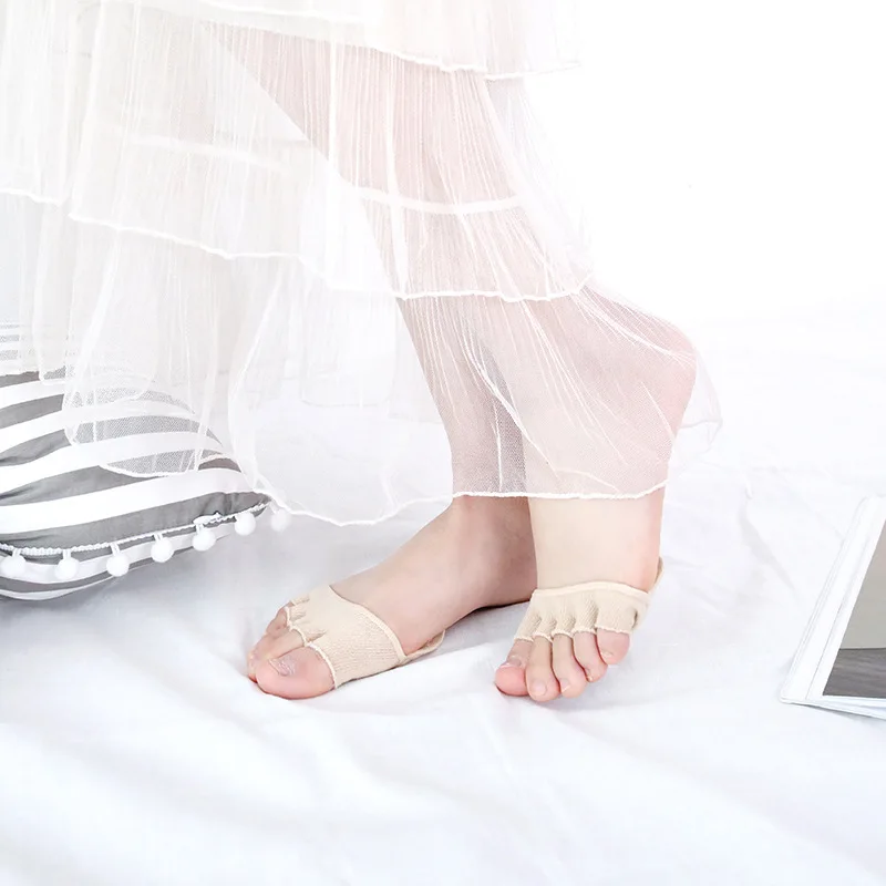 1 пара мягкие противоскользящие хлопковые носки с открытым носком | Красота и