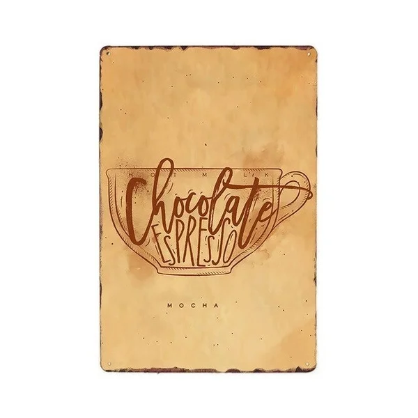 

Coffee Vintage Metal Tin Signs Wall Art Plate Drink Poster Bars Kitchen Pub Cafe Retro Wall Decoration 20x30cm