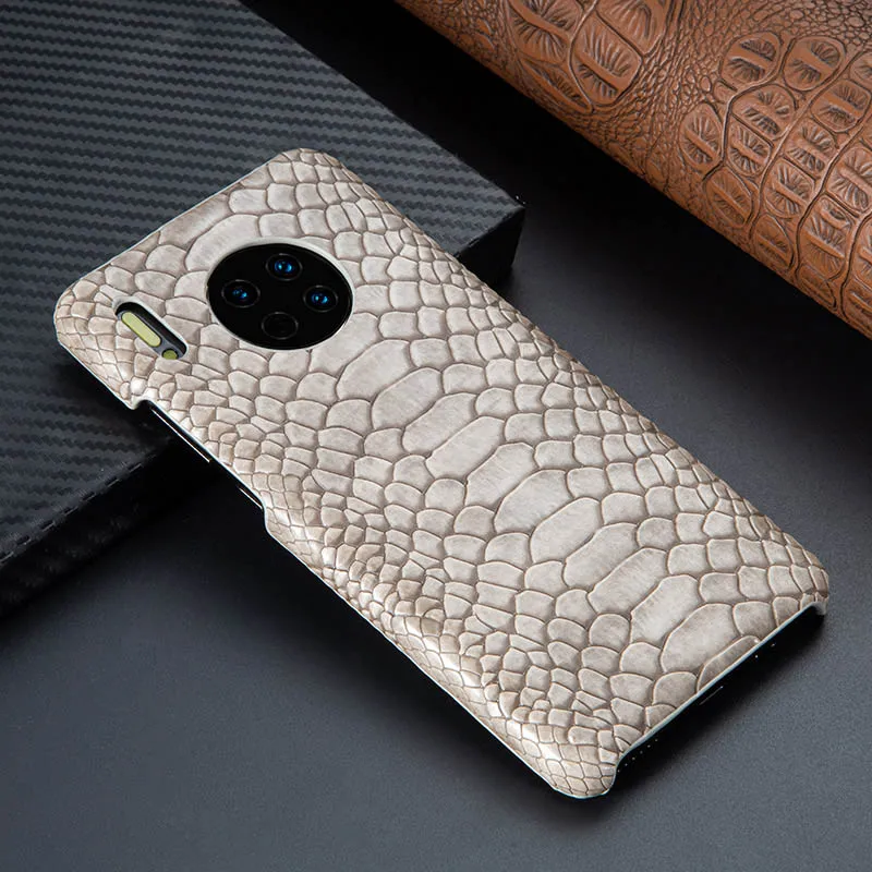 Роскошный чехол для телефона huawei mate 30 Чехол со змеиным узором для huawei mate 30 Pro чехол mate 30 чехол s задняя крышка Fundas - Цвет: Серый