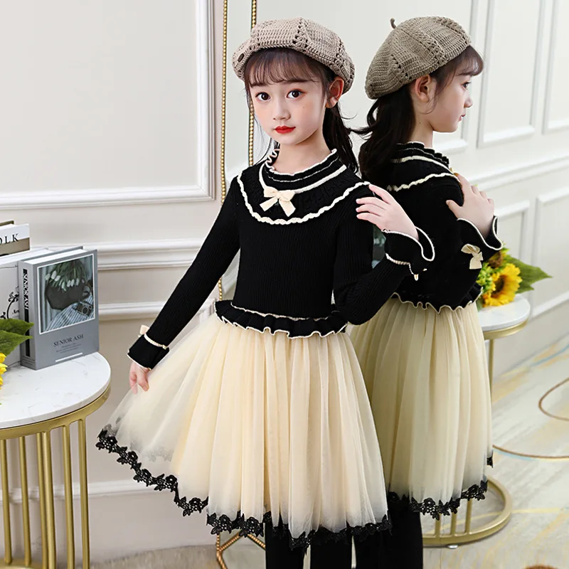 

Детское кружевное платье с бантом, на Возраст 3-12 лет