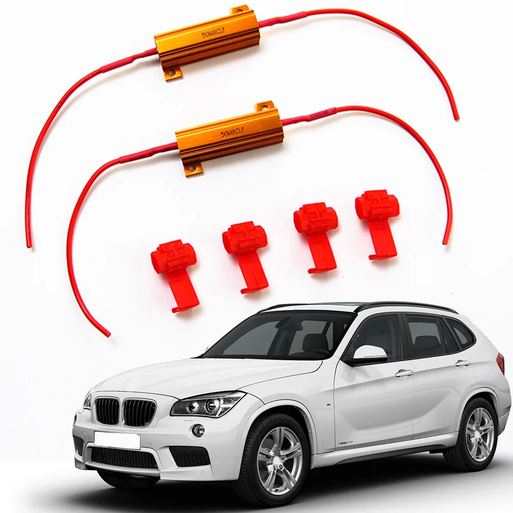 2x LED 50W 6Ohm DRL Fog Light Canbus Load Resistor Canceller Decoder DC 12V for Reverse Turn Signal Lamp |