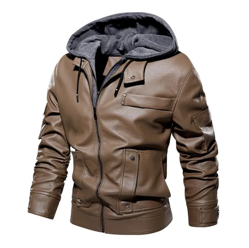 

New Winter Mens Leather Jackets Casual Motorcycle PU Jacket Biker Fleece warm Coats Windbreaker Leather Jacket