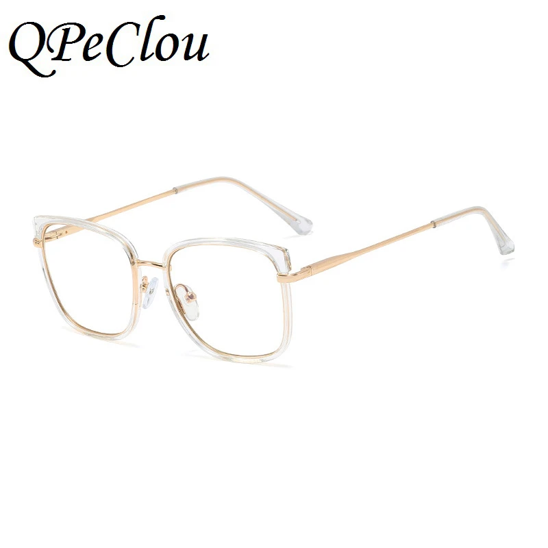 

2021 New Fashion Square Anti-blue Computer Glasses Women Vintage Comfortable Optical Transparent Eyeglasses Female Spectacles