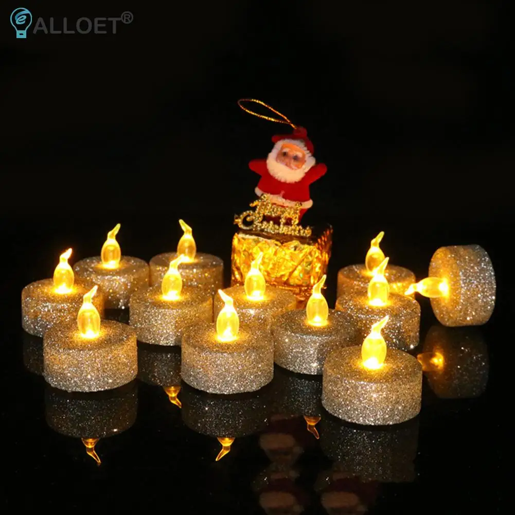 

12pcs Battery Operated Candle Light Home Party Christmas Decoration Lighting Flicker Flameless LED Tea Lights Candles