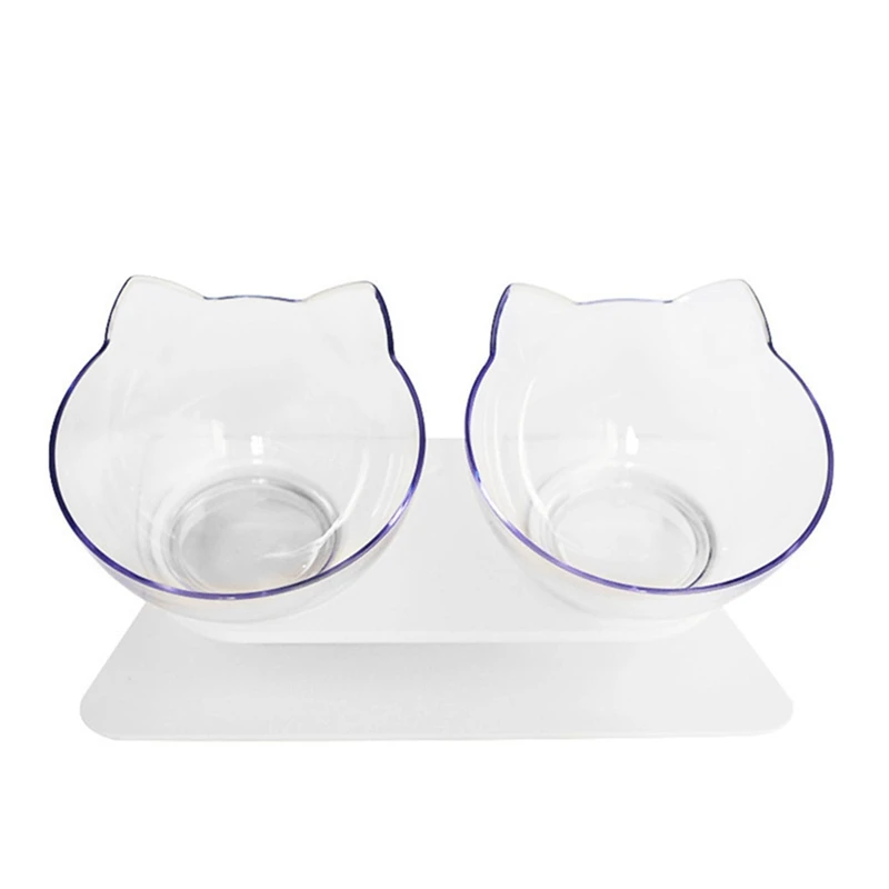 

Нескользящая двойная миска для кошек с подставкой, миска для кормления кошек, миски для питомцев