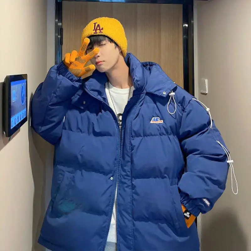 

Зима 2021, мужская куртка-пуховик ярких цветов, Повседневная Женская Толстая короткая куртка с капюшоном и утиным пухом, мужская пуховая верх...