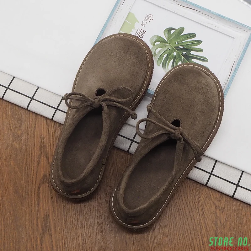 

Mori Retro Big Head Doll Shoes Lace-up Literary Short Boots Thick Bottom Ankle Boots Japanese Harajuku Style Flat Casual Shoes