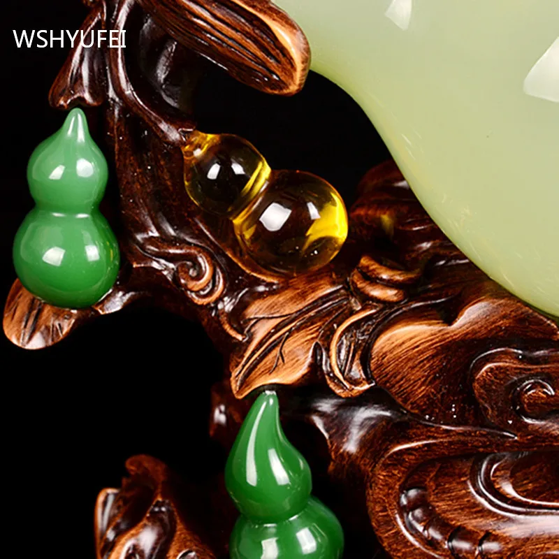 Fengshui Lucky Money Gourd Shape Liuli Modern Style Statue Home Decor Office Ornament Living Room Opening Gifts Present Crafts | Дом и сад