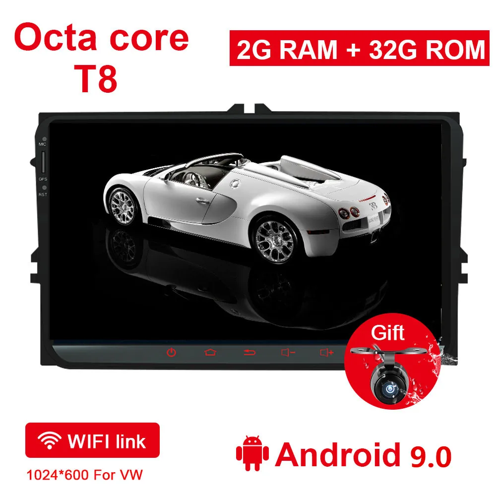 9.0 2G 32G octa core Eunavi 9 ''2 Din Android 9,0 автомобильный Радио стерео плеер для Volkswagen VW Polo Jetta Tiguan passat b6 cc fabia gps wifi 4 Гб 64 Гб ПК - Цвет: 9.0 2G 32G octa core