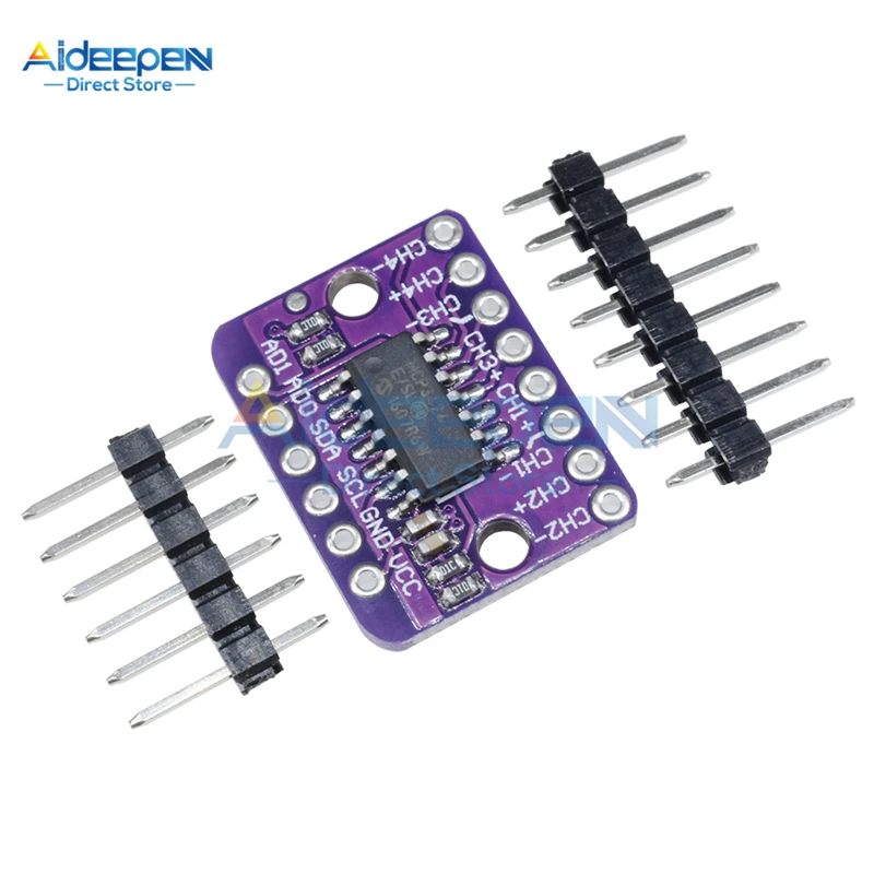 DC 2.7V-5.5V MCP3424 Programmable Gain Amplifier Module 4 Channel I2C IIC Interface A/D Converter For Arduino Raspberry Pi | Инструменты