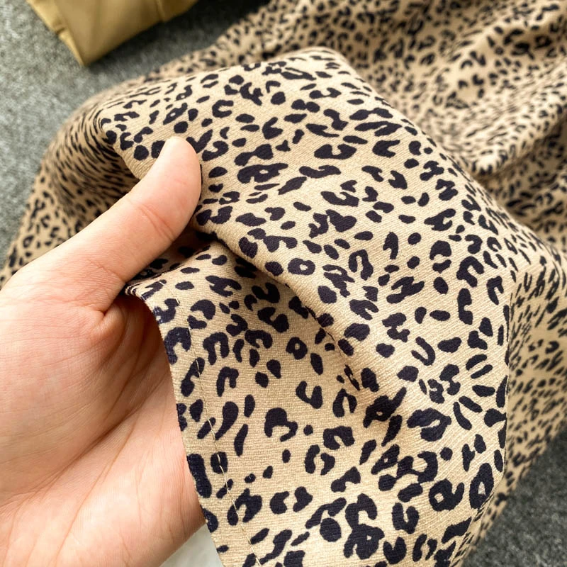 

Foamlina 2020 Autumn Winter Long Sleeve Dress Women Fashion Lace-up O-neck Patchwork Leopard Print A-line Casual Vestidos Mujer