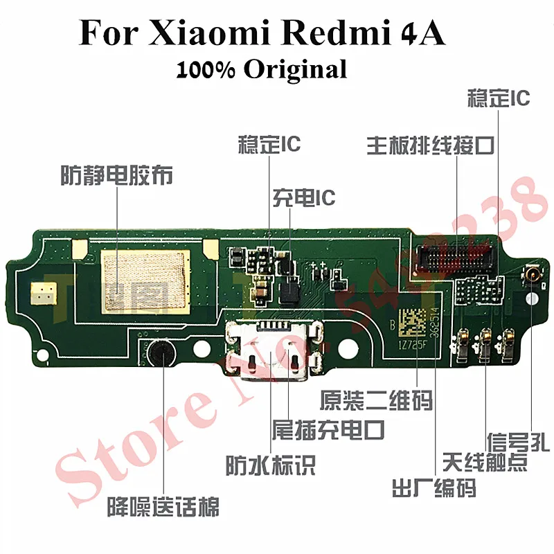 

Оригинальная док-станция с USB-портом и гибким кабелем для зарядного устройства Xiaomi Redmi 4A, штепсельная плата с разъемом, запасные части