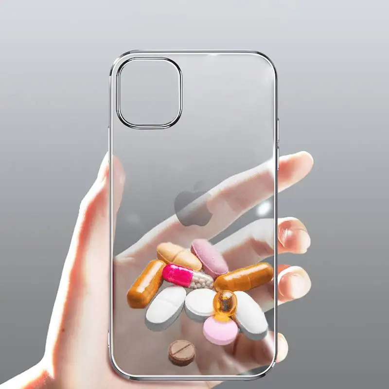 

Medical drug Pill Capsule Phone Case Transparent for Clear iPhone case 11 12 mini pro XS MAX 8 7 6 6S Plus X 5S SE 2020 XR