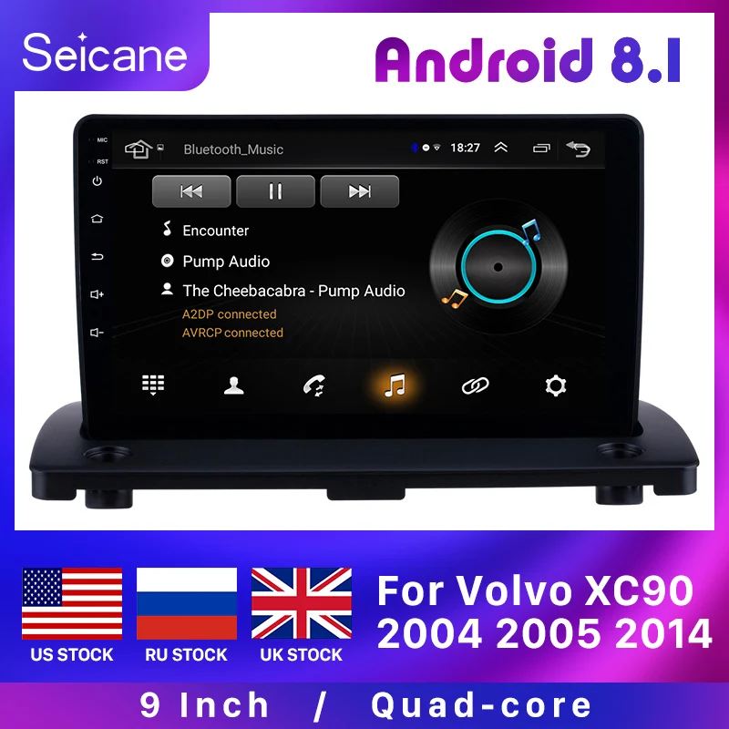 Seicane автомобильный Navi авторадио " HD Android 8,1 gps стерео плеер для Volvo XC90 2004 2005 2006 2007 2008- wifi SWC зеркальное соединение