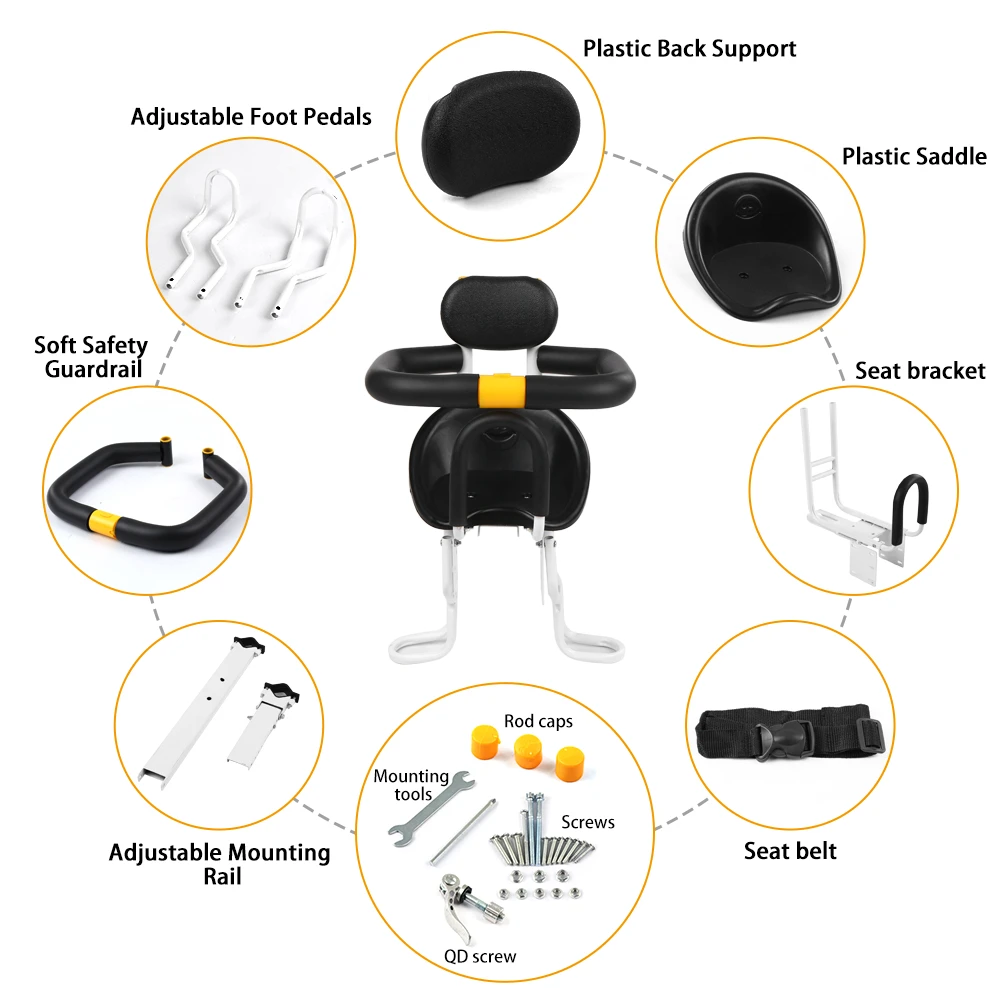 Детское безопасное Велосипедное Сиденье переднее детское сиденье из