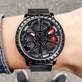 Fashion Men Rim Hub Watch Custom Design Car WristWatch Stainless not Printing Racing Wheel Rim Hub Watch Man Relogio Masculino-36835